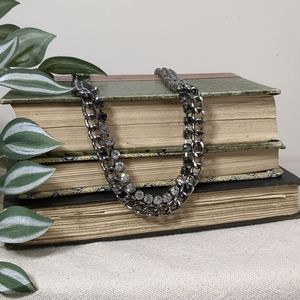 JCrew Gunmetal Rhinestone Chain Necklace